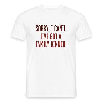 Désolé, je ne peux pas avoir un dîner en famille - T-shirt homme - blanc - Devant - AI Model Male 178 dark (178cm)