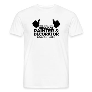 brilliant painter & decorator - Men's T-Shirt - white - Front - AI Model Male 178 dark (178cm)