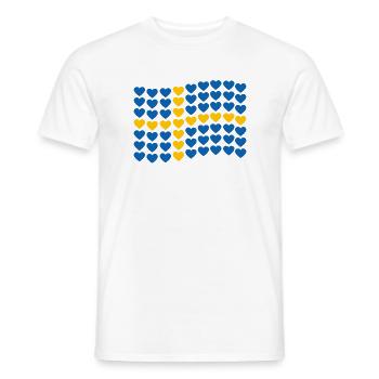 Suède drapeaux de cœurs suédois - T-shirt homme - blanc - Devant - AI Model Male 178 dark (178cm)