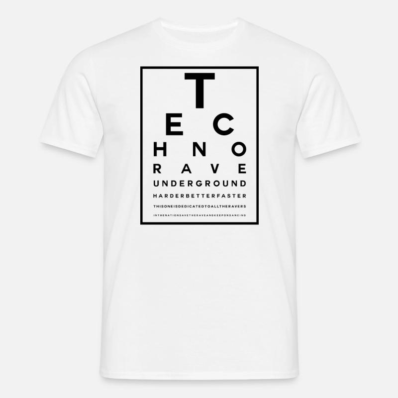 Techno Visual Test - T-shirt Homme - blanc