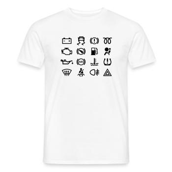 Car indicator lights - Men's T-Shirt - white - Front - AI Model Male 178 dark (178cm)