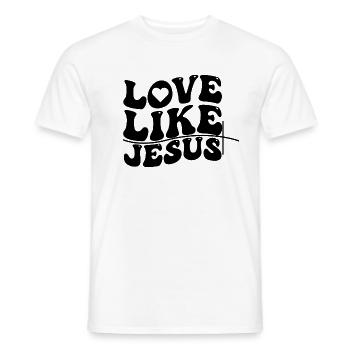 Aimer comme Jésus - T-shirt homme - blanc - Devant - AI Model Male 178 dark (178cm)