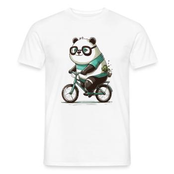 Panda Cycliste - T-shirt homme - blanc - Devant - AI Model Male 178 dark (178cm)