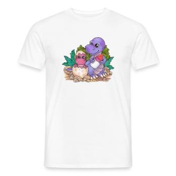 Große Schwester Niedlicher Dino Geschwister Paar - Männer T-Shirt - Weiß - Vorne - AI Model Male 178 dark (178cm)