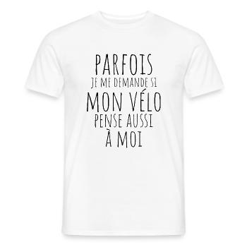 Mon Vélo Pense à Moi - T-shirt homme - blanc - Devant - AI Model Male 178 dark (178cm)