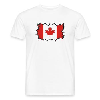 Drapeau du Canada Feuille d'érable Feuille d'érable Canada - T-shirt homme - blanc - Devant - AI Model Male 178 dark (178cm)