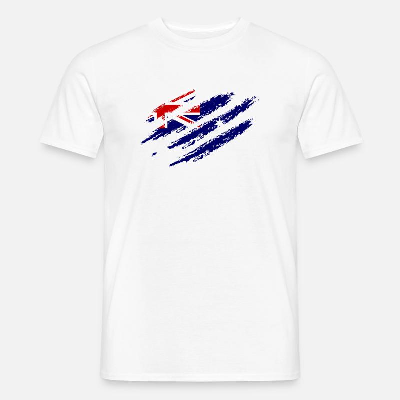 Australia Flag Scratch Claws Cut Down Under - Men’s T-shirt - white