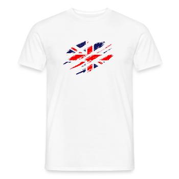 Union Jack Flagge Großbritannien Fahne Kratzer UK - Männer T-Shirt - Weiß - Vorne - AI Model Male 178 dark (178cm)