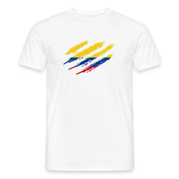 Colombie Drapeau Grattoir drapeau colombien - T-shirt homme - blanc - Devant - AI Model Male 178 dark (178cm)