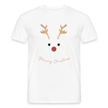 Christmas - Merry Christmas - Roe deer - Men's T-Shirt - white - Front - AI Model Male 178 dark (178cm)