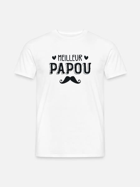 Meilleur PAPOU - T-shirt homme - blanc