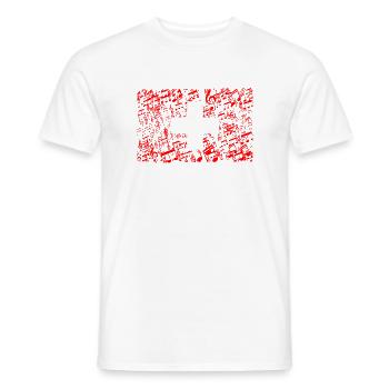 Suisse Drapeau Croix Clé de partition Suisse - T-shirt homme - blanc - Devant - AI Model Male 178 dark (178cm)