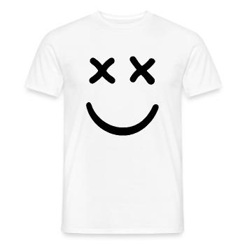 Dead Smiley Crossed Eyed Smiley - Men's T-Shirt - white - Front - AI Model Male 178 dark (178cm)