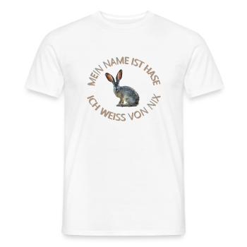 mein name ist hase - Männer T-Shirt - Weiß - Vorne - AI Model Male 178 dark (178cm)