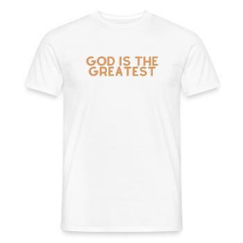 Dieu est le plus grand - Citation chrétienne - T-shirt homme - blanc - Devant - AI Model Male 178 dark (178cm)