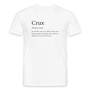 Definition of Crux (Climbing, Bouldering) - Men's T-Shirt - white - Front - AI Model Male 178 dark (178cm)