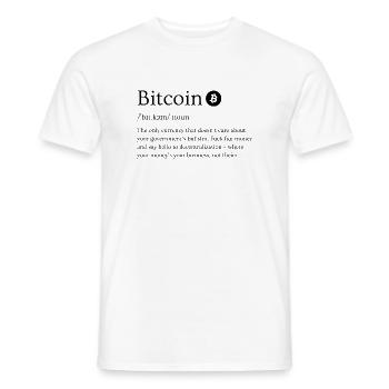 Définition de Bitcoin (Crypto) - T-shirt homme - blanc - Devant - AI Model Male 178 dark (178cm)