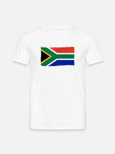 Südafrika Flagge Vintage Afrika Used Look Heimat - Männer T-Shirt - Weiß