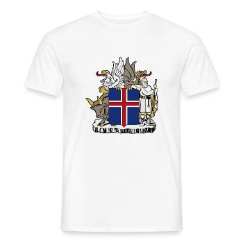 Iceland coat arms - T-shirt homme - blanc - Devant - AI Model Male 178 dark (178cm)