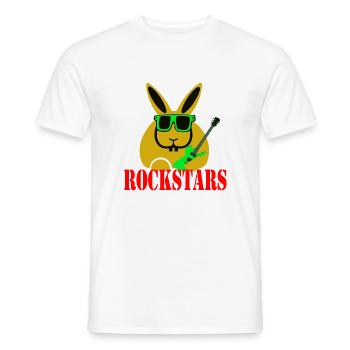 rabbit rockstars - Men's T-Shirt - white - Front - AI Model Male 178 dark (178cm)