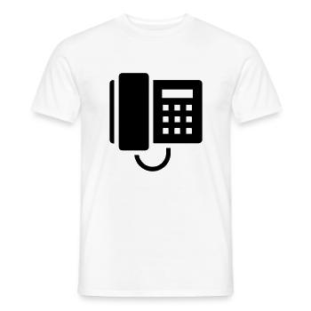 Telefon Tischtelefon Festnetz Symbol Icon - Männer T-Shirt - Weiß - Vorne - AI Model Male 178 dark (178cm)