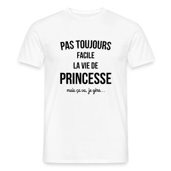 pas toujours facile - T-shirt homme - blanc - Devant - AI Model Male 178 dark (178cm)