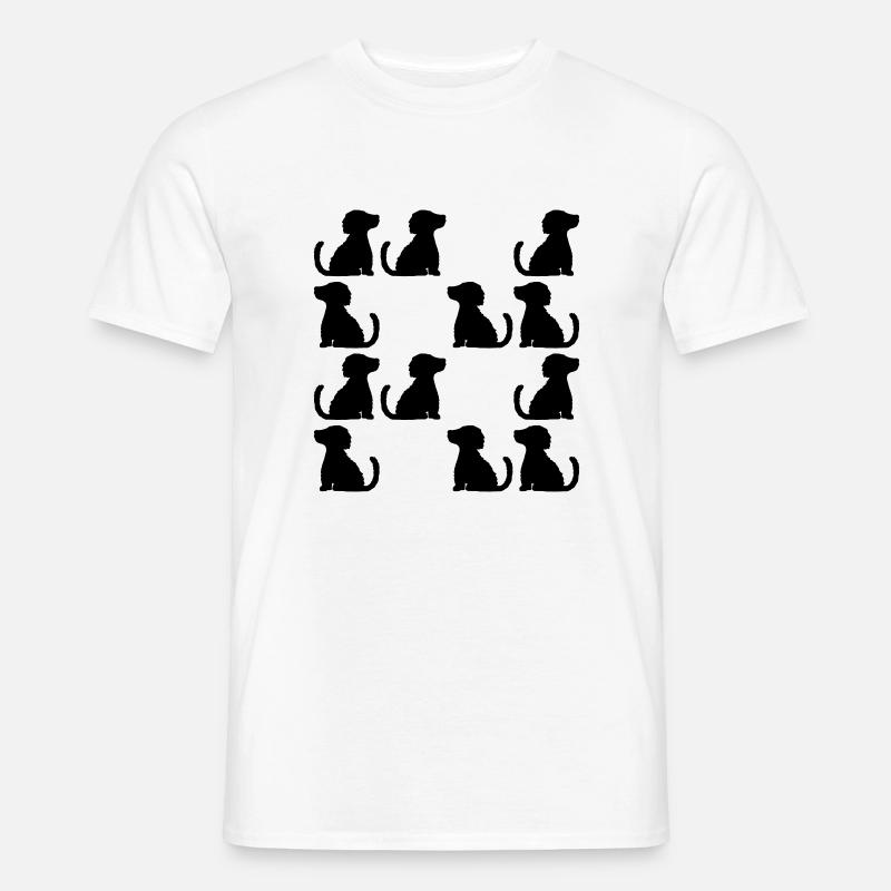 Viele brave sitzende Hunde - Männer T-Shirt - Weiß