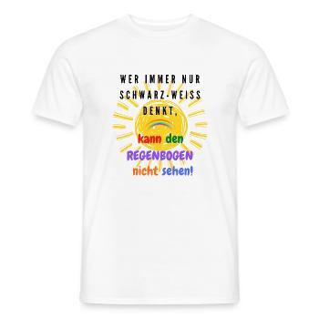 Denke Lieber Bunt - Männer T-Shirt - Weiß - Vorne - AI Model Male 178 dark (178cm)