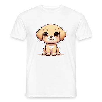 Digitale Illustration eines niedlichen Labrador-Hundes - Männer T-Shirt - Weiß - Vorne - AI Model Male 178 dark (178cm)