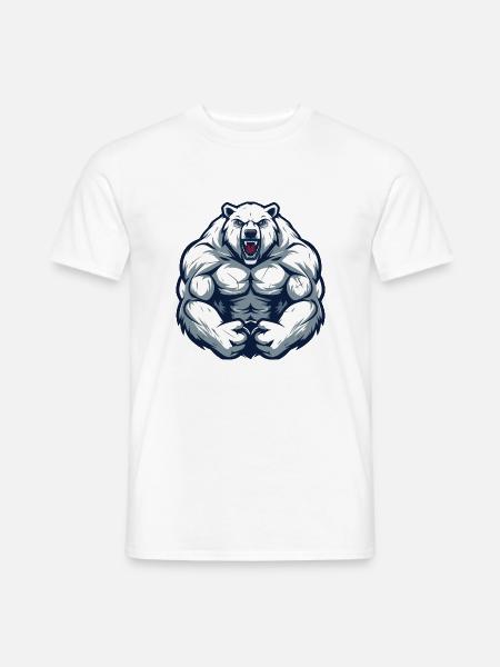 Eisbär Comic Workout - Männer T-Shirt - Weiß