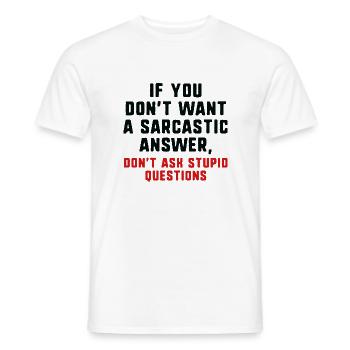 Réponse sarcastique - T-shirt homme - blanc - Devant - AI Model Male 178 dark (178cm)