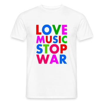 Stop war - T-shirt homme - blanc - Devant - AI Model Male 178 dark (178cm)