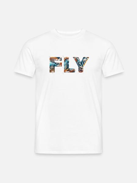 Firefly FLY paraglider and clouds 20286 - Männer T-Shirt - Weiß
