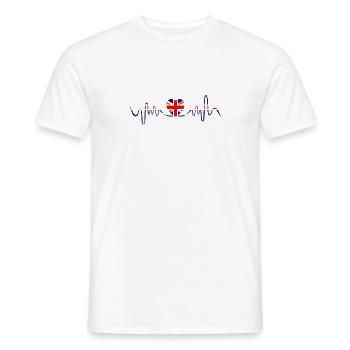 | Union Jack Heartbeat | du drapeau britannique Cœur - T-shirt homme - blanc - Devant - AI Model Male 178 dark (178cm)