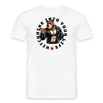 Hitchhike into your life - Men's T-Shirt - white - Front - AI Model Male 178 dark (178cm)