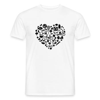 J’aime la santé | Alimentation Sport Vie coeur - T-shirt homme - blanc - Devant - AI Model Male 178 dark (178cm)
