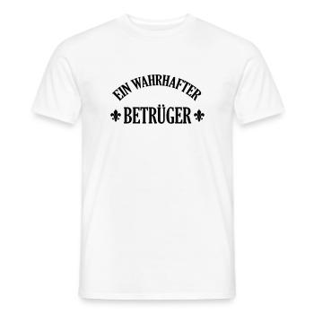 Betrüger Betrügen Betrügerin Mogler Moglerin Spiel - Men's T-Shirt - white - Front - AI Model Male 178 dark (178cm)