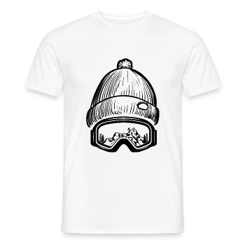 Lunettes de ski Snowboard avec casquette Montagnes Sports d’hiver - T-shirt homme - blanc - Devant - AI Model Male 178 dark (178cm)