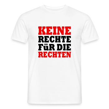 keine rechte für die rechten - Männer T-Shirt - Weiß - Vorne - AI Model Male 178 dark (178cm)