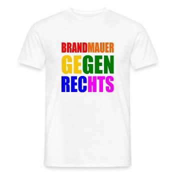 brandmauer gegen rechts - Männer T-Shirt - Weiß - Vorne - AI Model Male 178 dark (178cm)