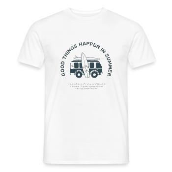 Summer 2025 - Männer T-Shirt - Weiß - Vorne - AI Model Male 178 dark (178cm)