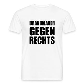 brandmauer gegen rechts - Männer T-Shirt - Weiß - Vorne - AI Model Male 178 dark (178cm)