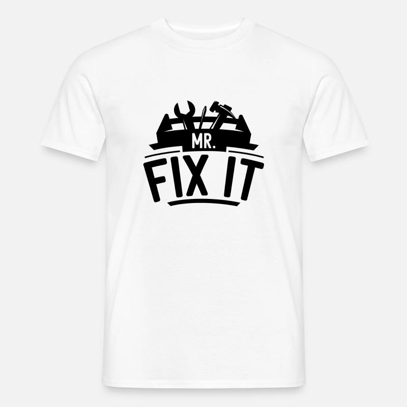 Mr Fix It - Männer T-Shirt - Weiß