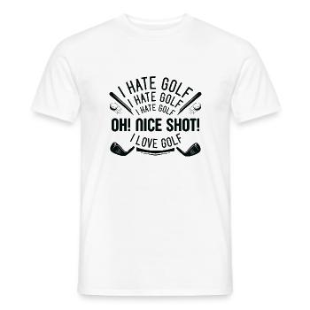 I Hate Golf - Men's T-Shirt - white - Front - AI Model Male 178 dark (178cm)