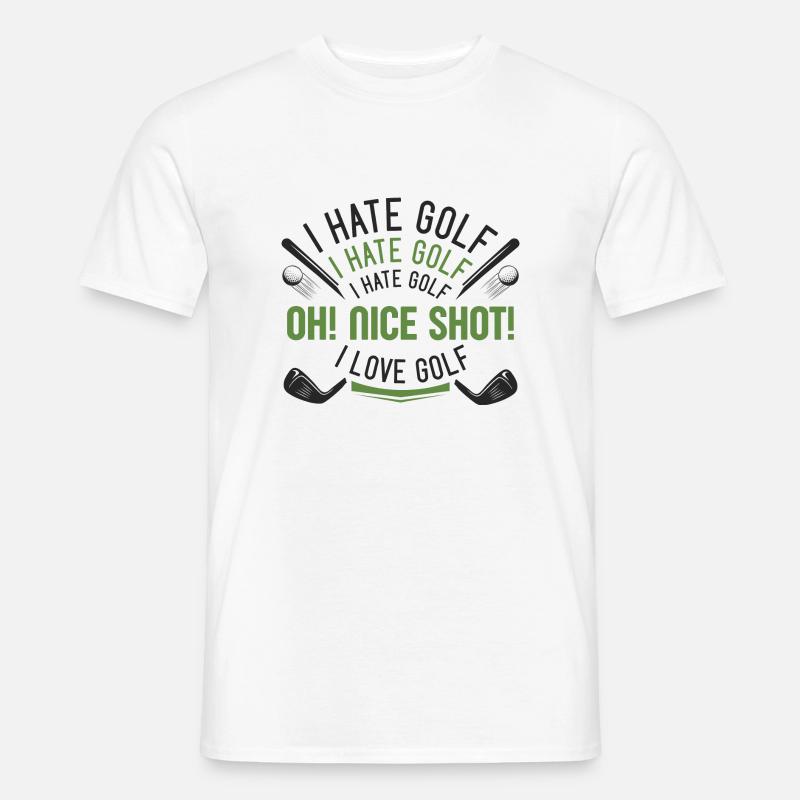 I Hate Golf - Männer T-Shirt - Weiß