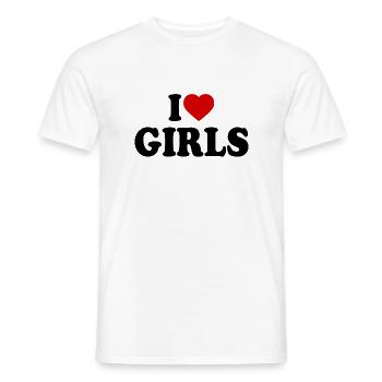 I love girls - T-shirt homme - blanc - Devant - AI Model Male 178 dark (178cm)