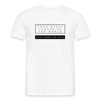Music Speaks Our Truth | Music Inspired T-shirt - Men's T-Shirt - white - Front - AI Model Male 178 dark (178cm)