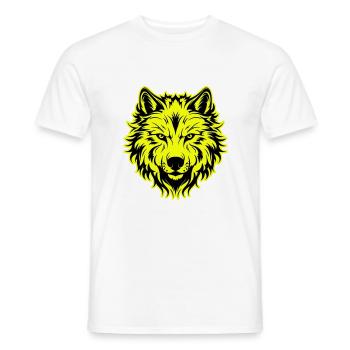 Icône de portrait de tête de loup - T-shirt homme - blanc - Devant - AI Model Male 178 dark (178cm)