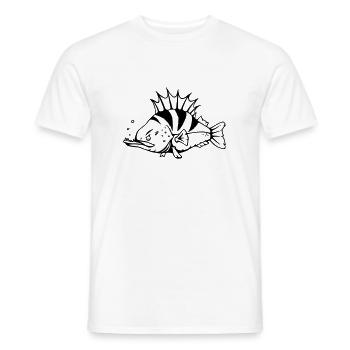 Perch Vétéran pour les pêcheurs - T-shirt homme - blanc - Devant - AI Model Male 178 dark (178cm)