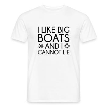 J'aime les gros bateaux et je ne peux pas mentir - T-shirt homme - blanc - Devant - AI Model Male 178 dark (178cm)